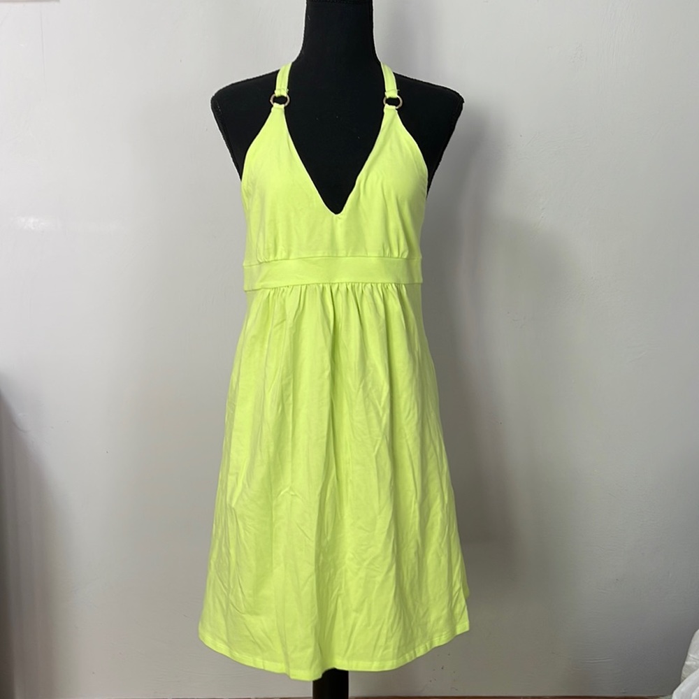 Victoria’s Secret halter dress, lime green, medium